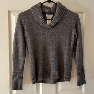 Kate Hill Womens Petite Medium (P/M) Long Sleeve Gray Sweater